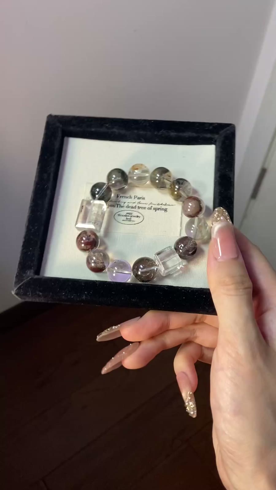 Natural Phantom Quartz Crystal Bracelet