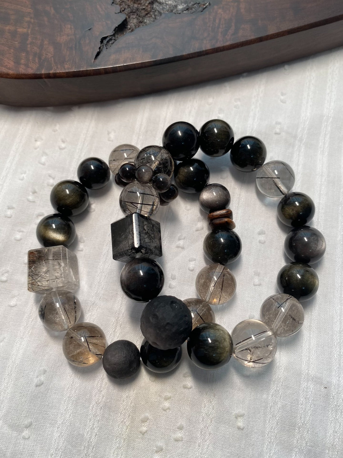 Natural Crystal Bracelet Black Rutilated Quartz