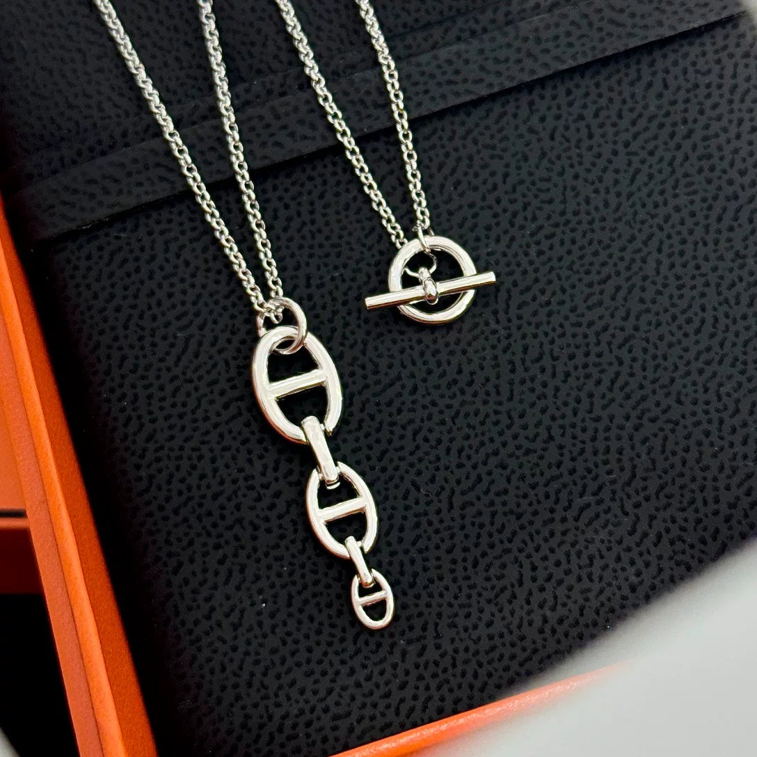 Collana con maglie a morso in argento S925