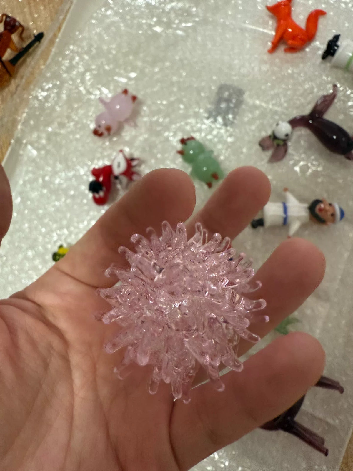 Handmade Liuli Glass Christmas Tree Figurine