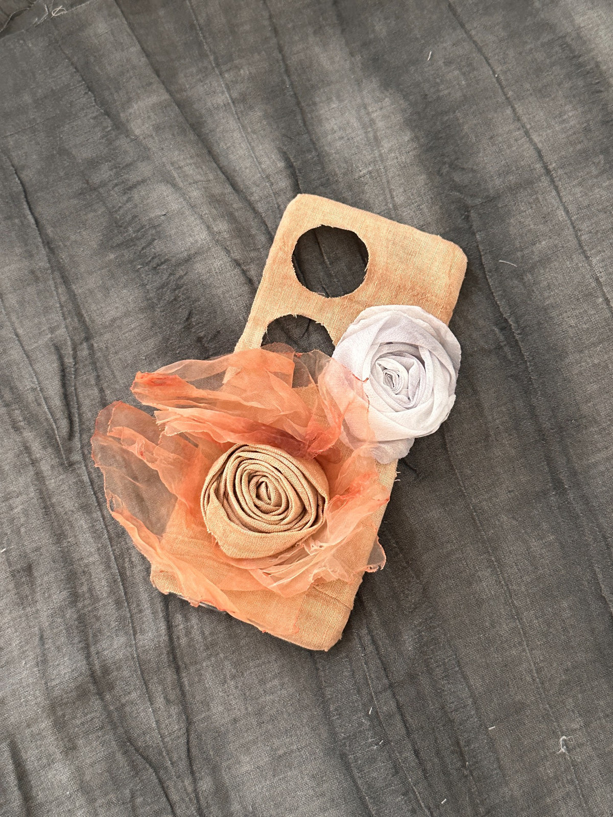 Handcrafted Fabric Rose Phone Case