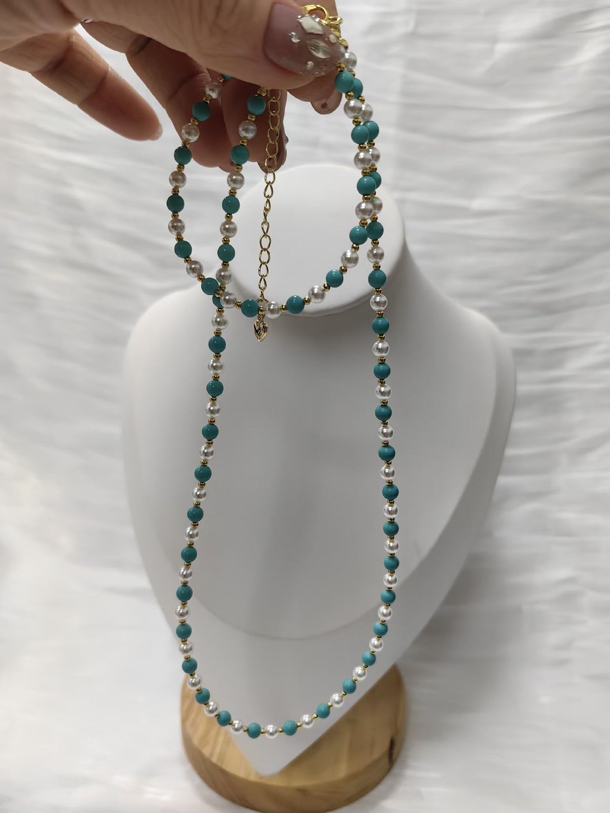 Swarovski Pearl Turquoise Necklace Bracelet Set