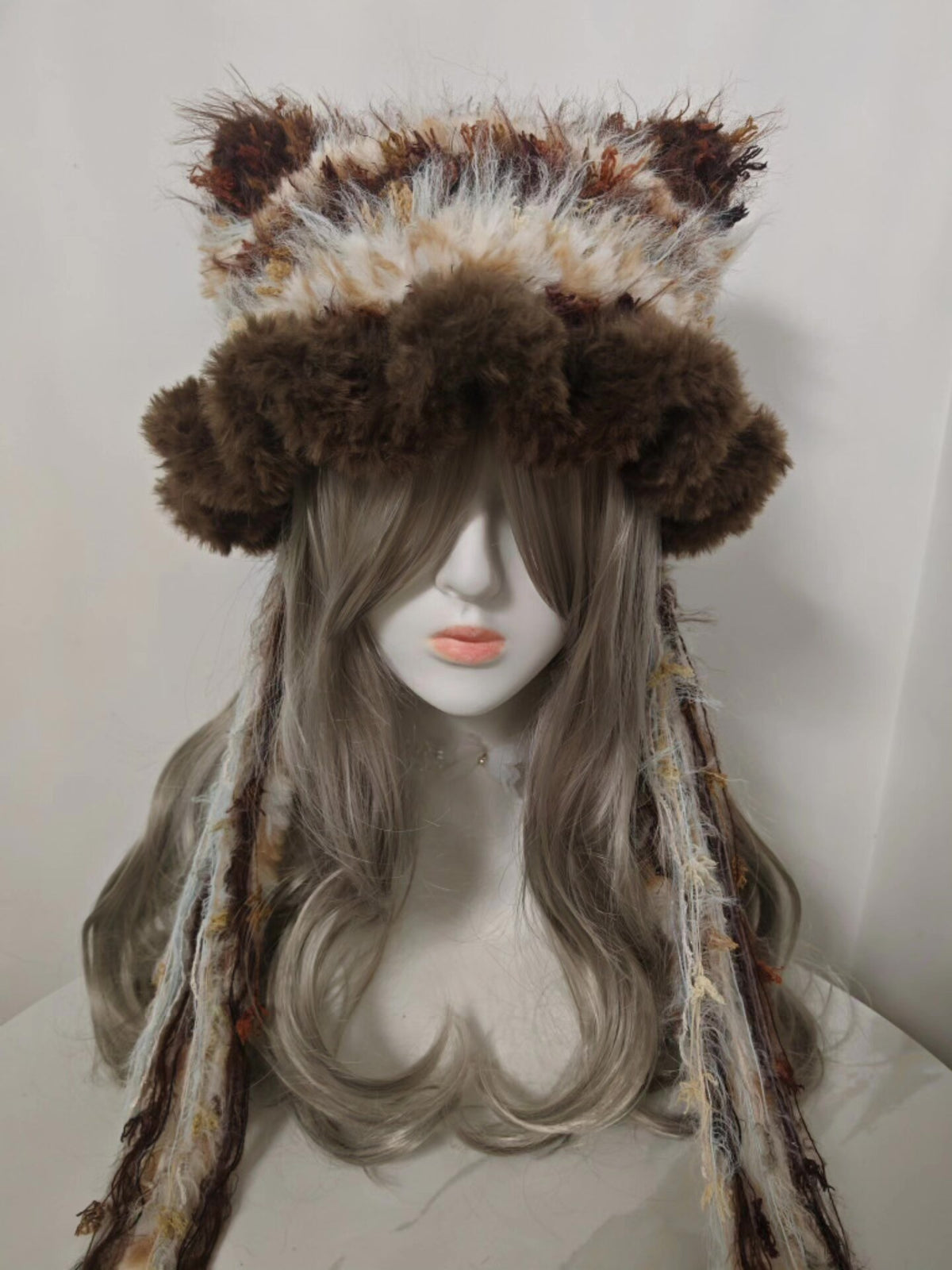 Handmade Cat Ear Hat Maillard Colors