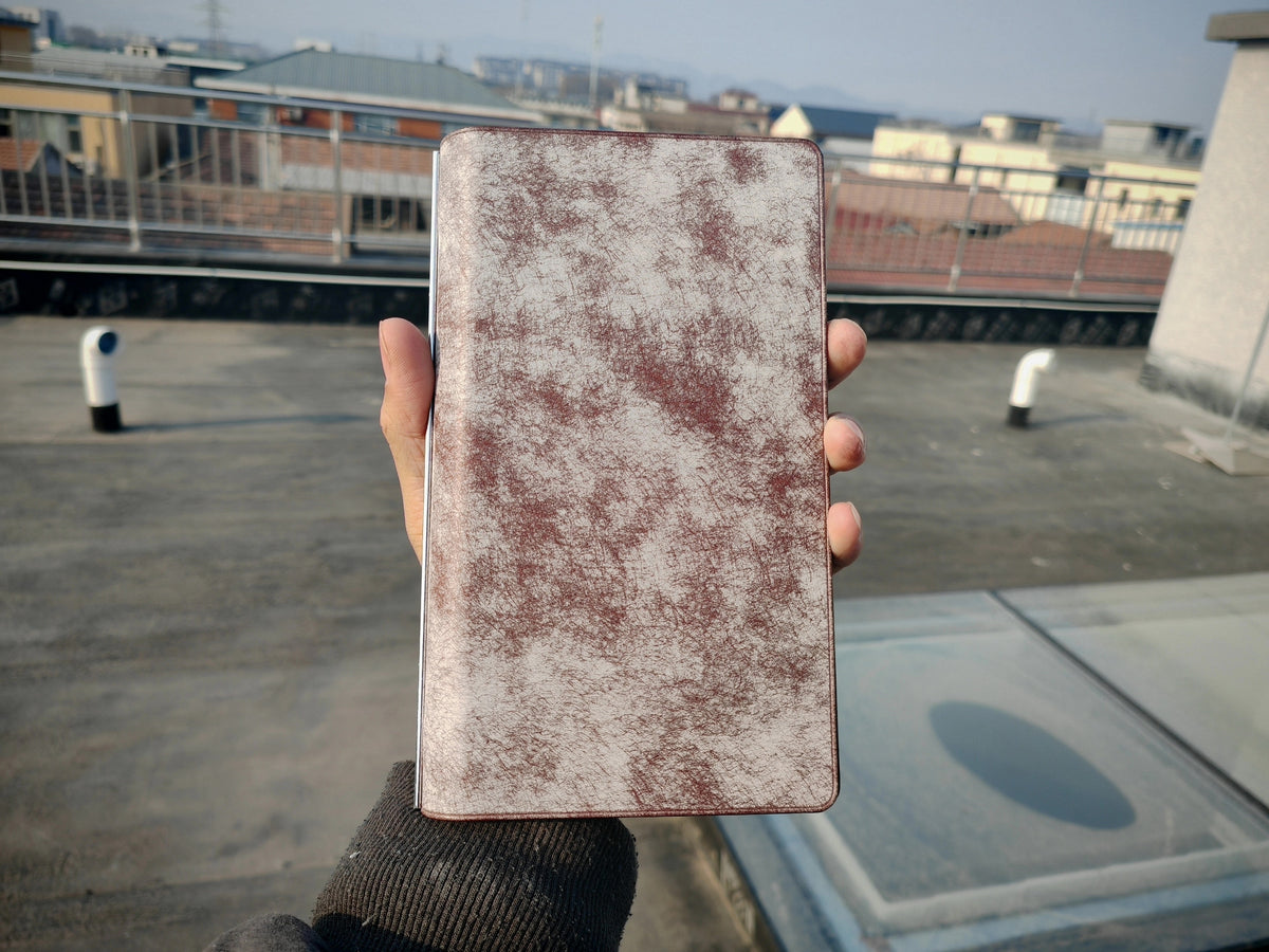 Cuaderno de agenda de cuero con seis anillas A6