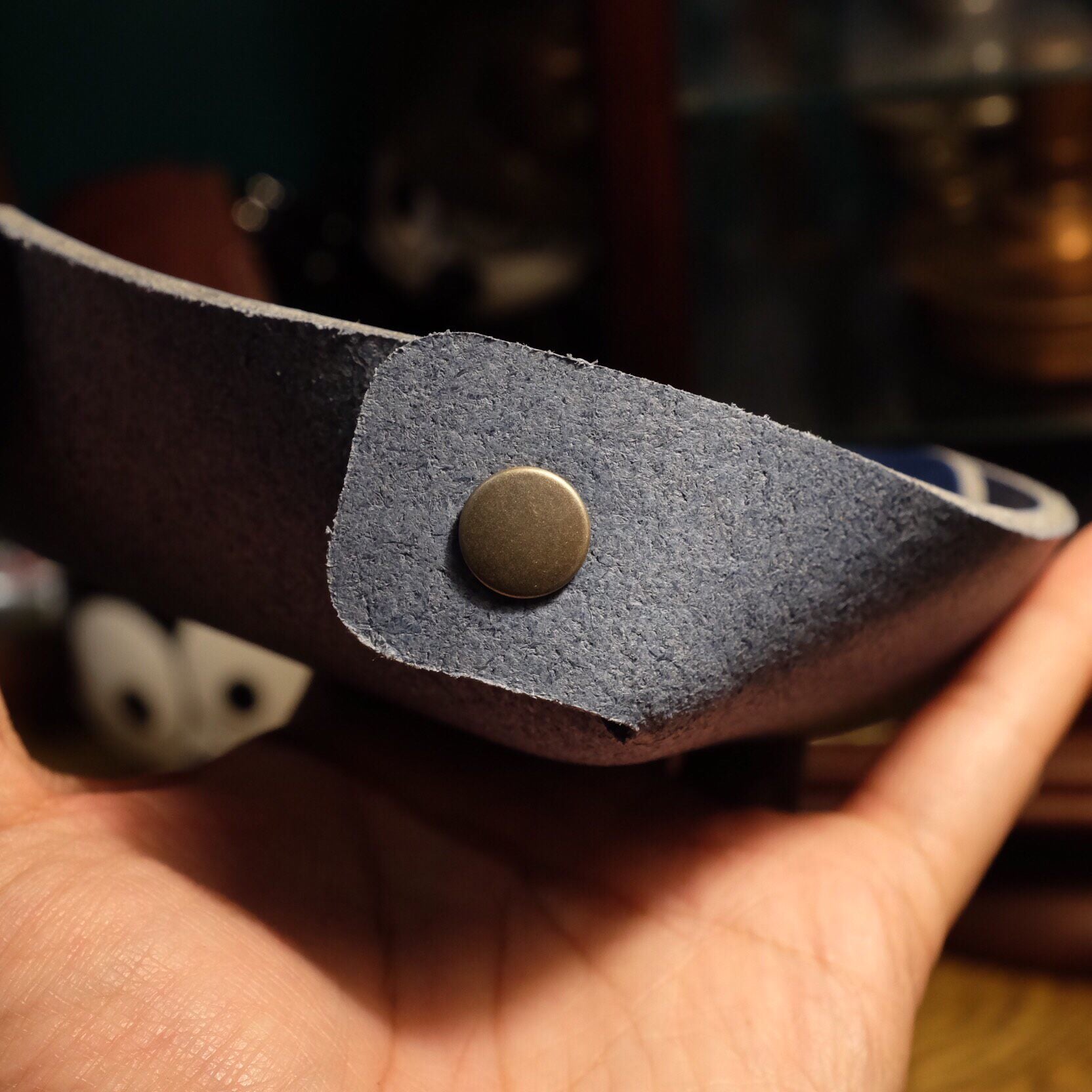 4mm Thick Leather Pouch with Brass Snap Buttons