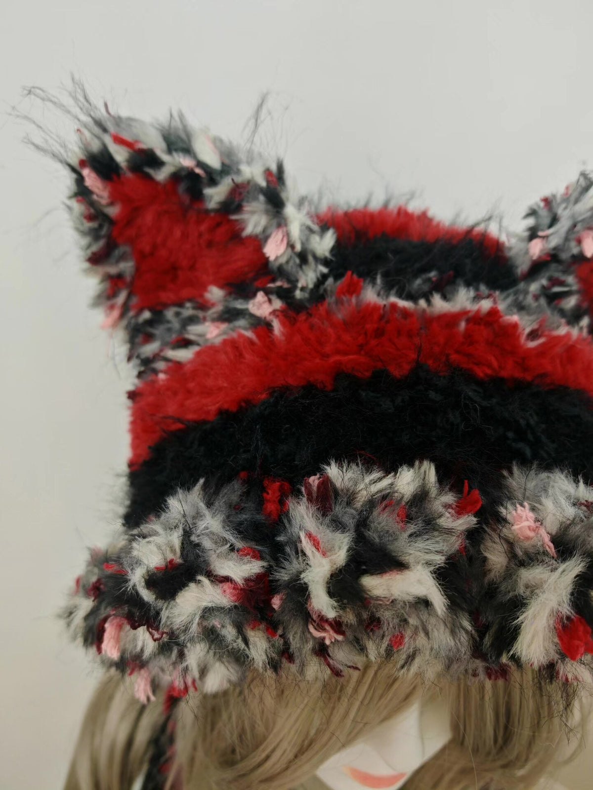 Red Fox Faux Fur Hat with Braids
