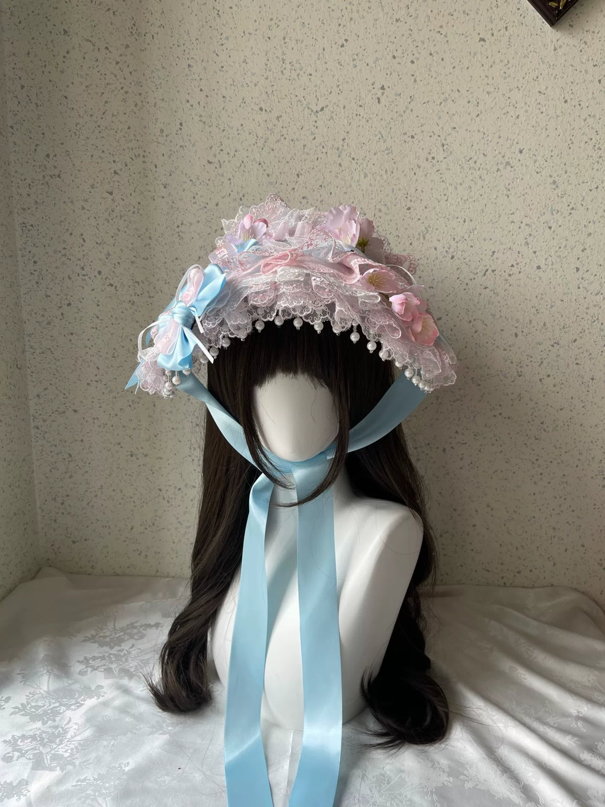 Cuffretto Piat Lolita in Pizzo Rosa e Azzurro