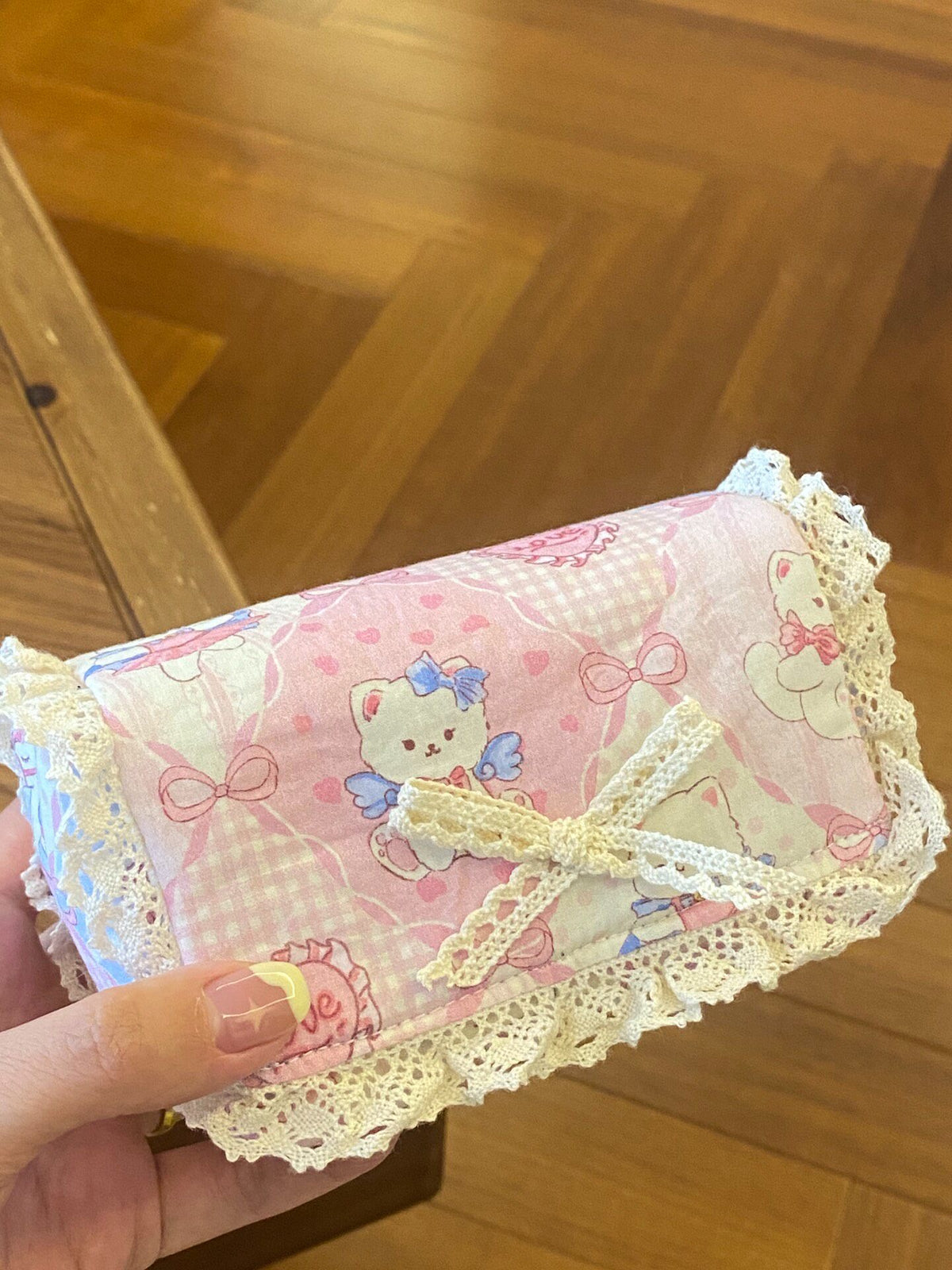 Handmade Lace Princess Double Layer Cosmetic Bag