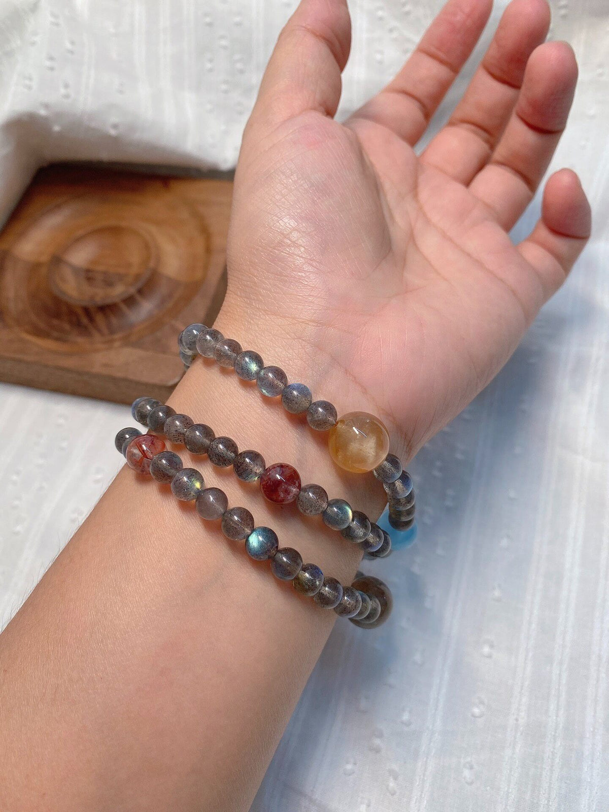 Labradorite Crystal Multi-Strand Wrap Bracelet