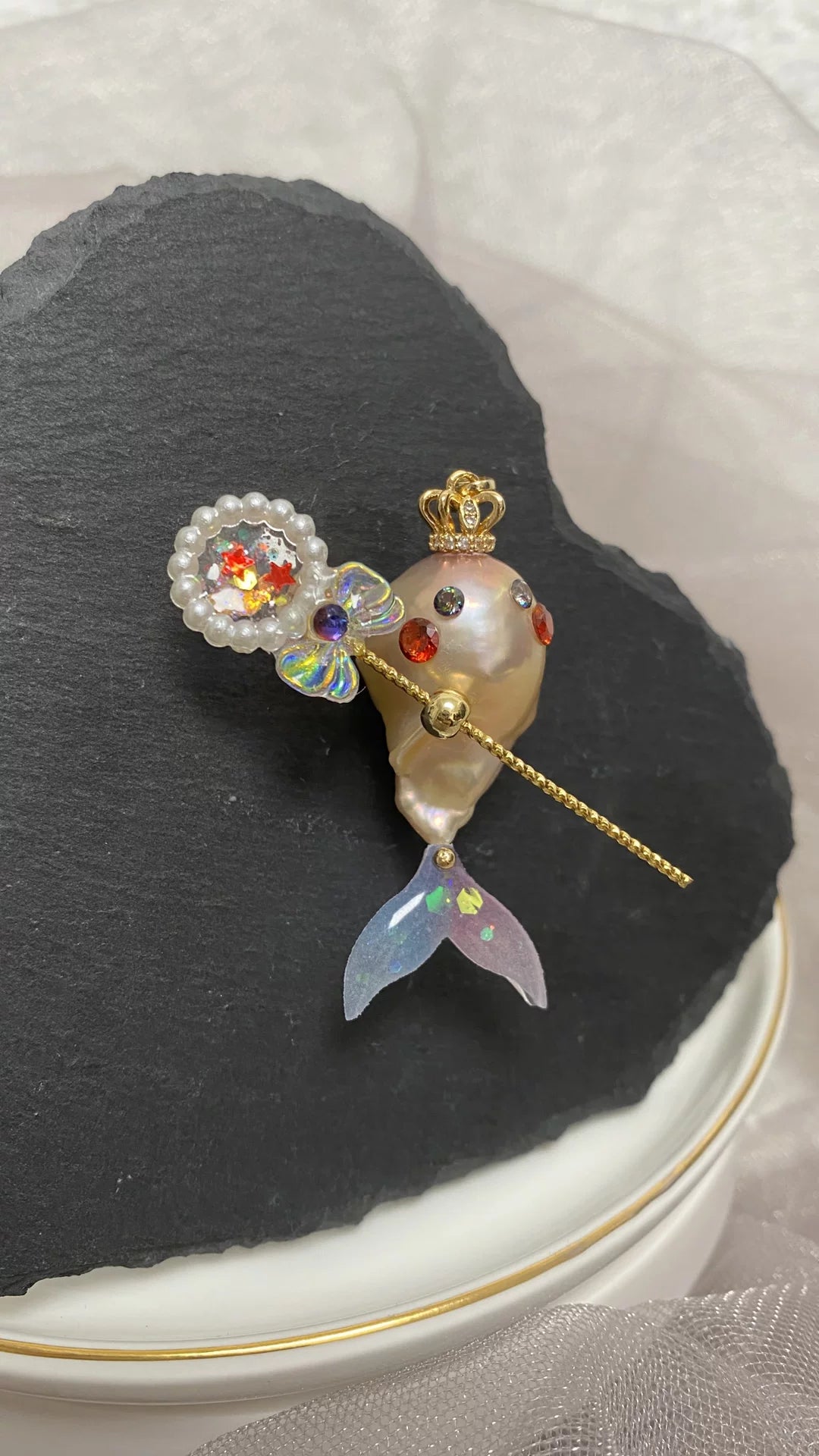 Handmade Baroque Pearl Little Monster Pendant