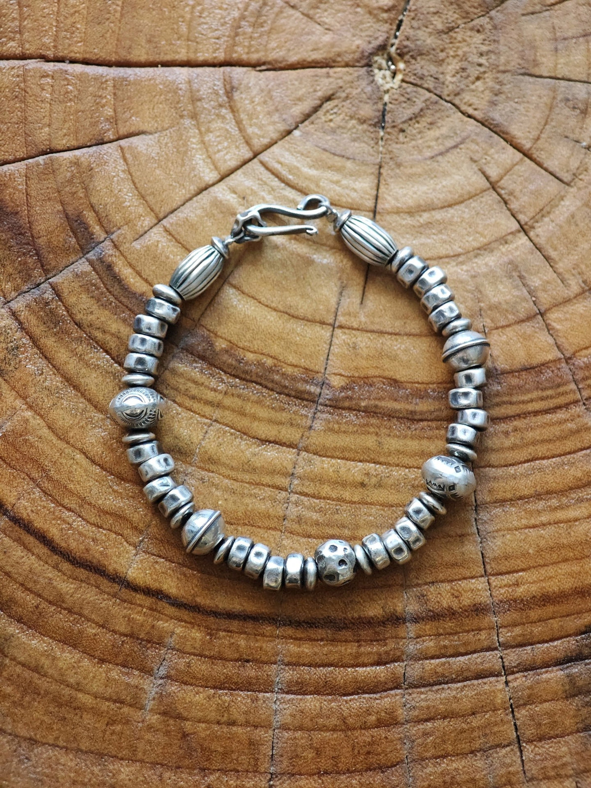 Handmade 925 Silver Tire Bead Bracelet