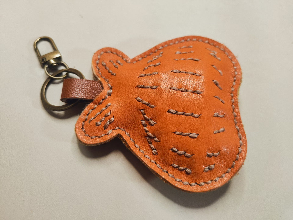 Handcrafted Leather Garfield Keychain Pendant