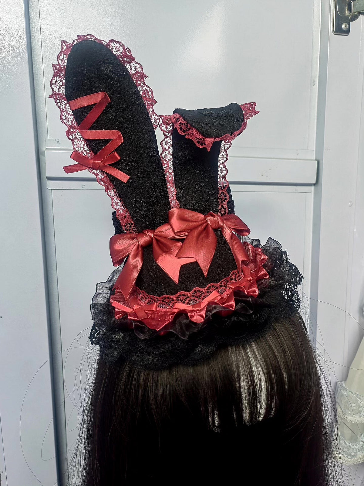 Black Wine Red Mini Top Hat
