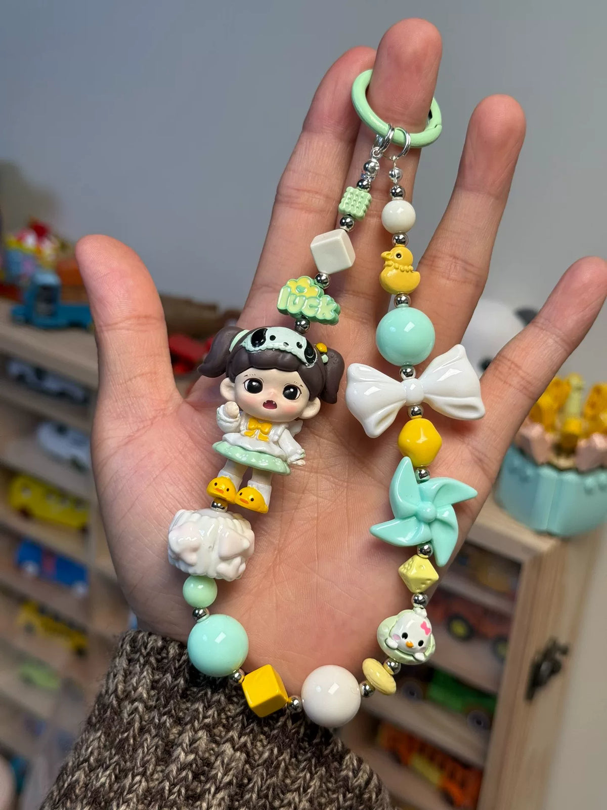 カワイイドール ビーズ スマホストラップ バッグチャーム キーホルダー