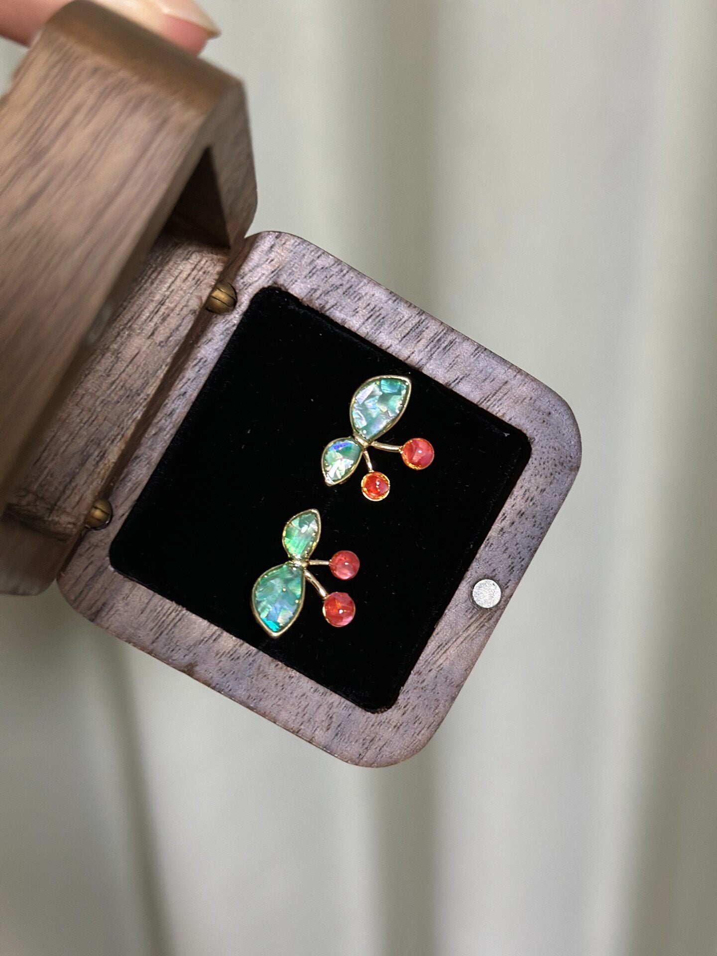 Cherry Intangible Cultural Heritage Shell Inlay Earrings