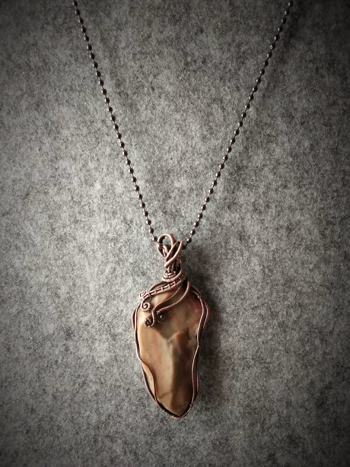 Alashan Colorful Jade Wire Wrapped Pendant