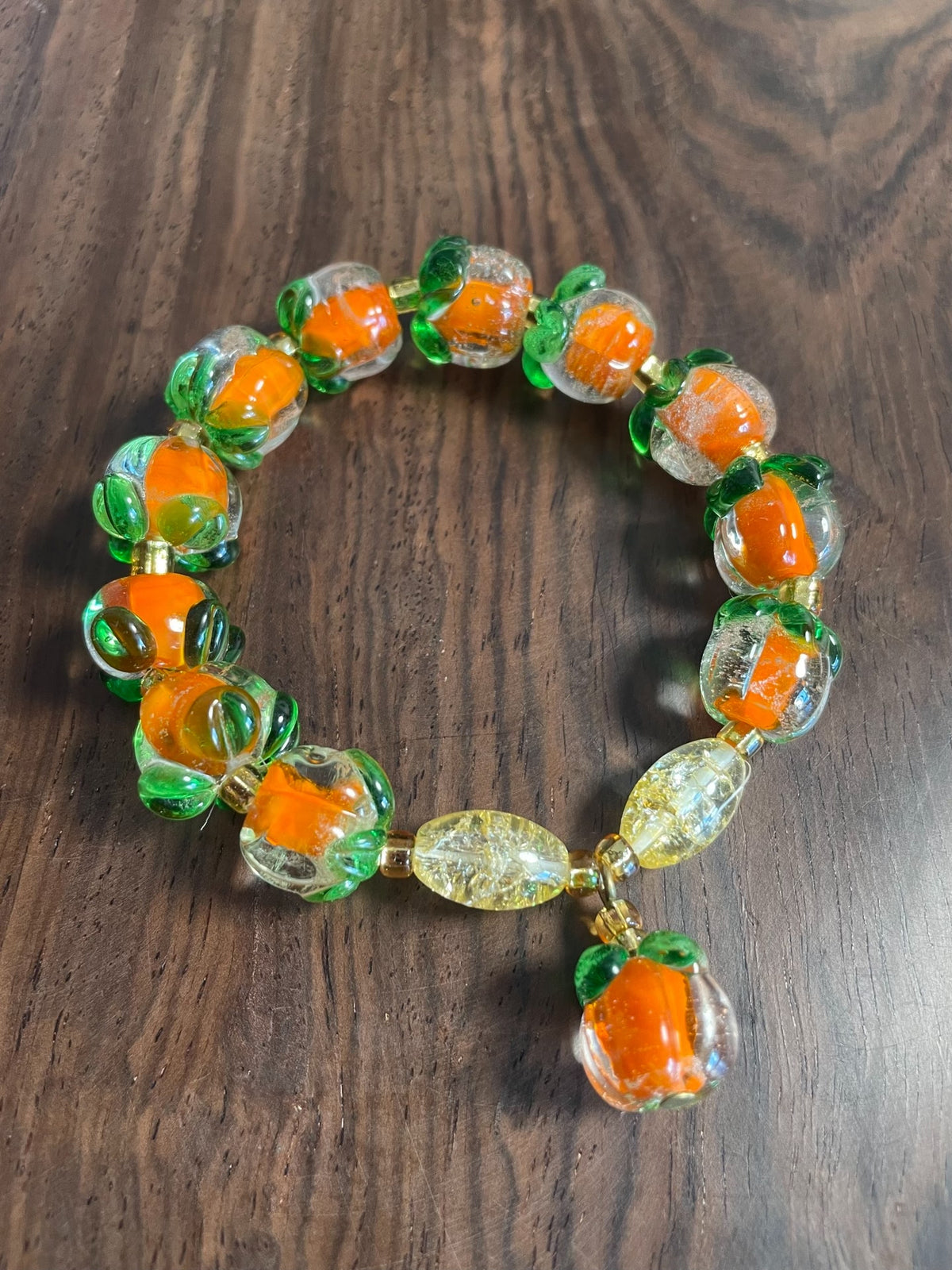 Dirsich-Glas-perlenarmband mit Anhänger