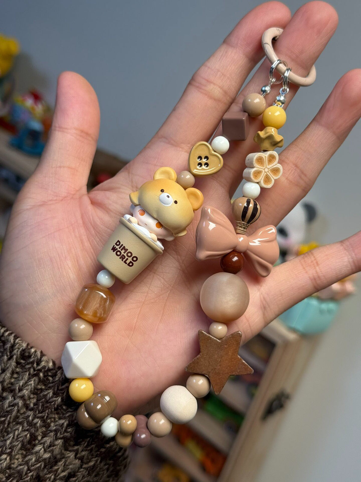 Dimoo Beaded Phone Strap Bag Charm Keychain