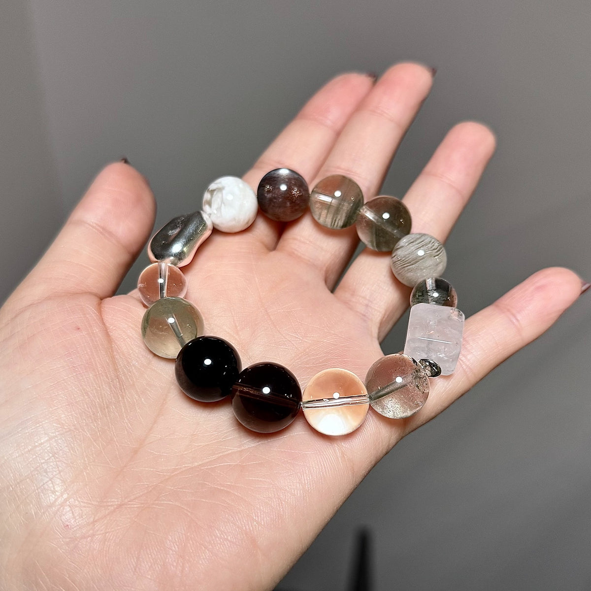 ミックスジェムストーン ビーズブレスレット 12mm〜14mm