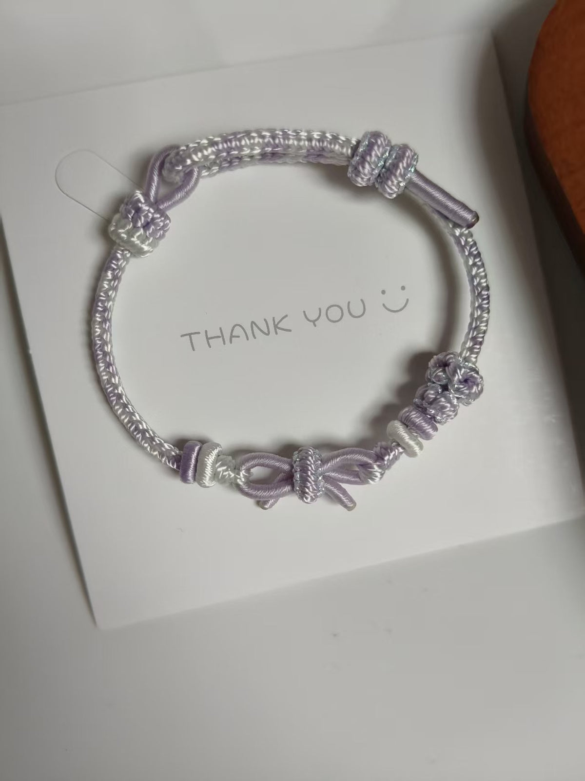 Handwoven Lavender Bow Knot Bracelet