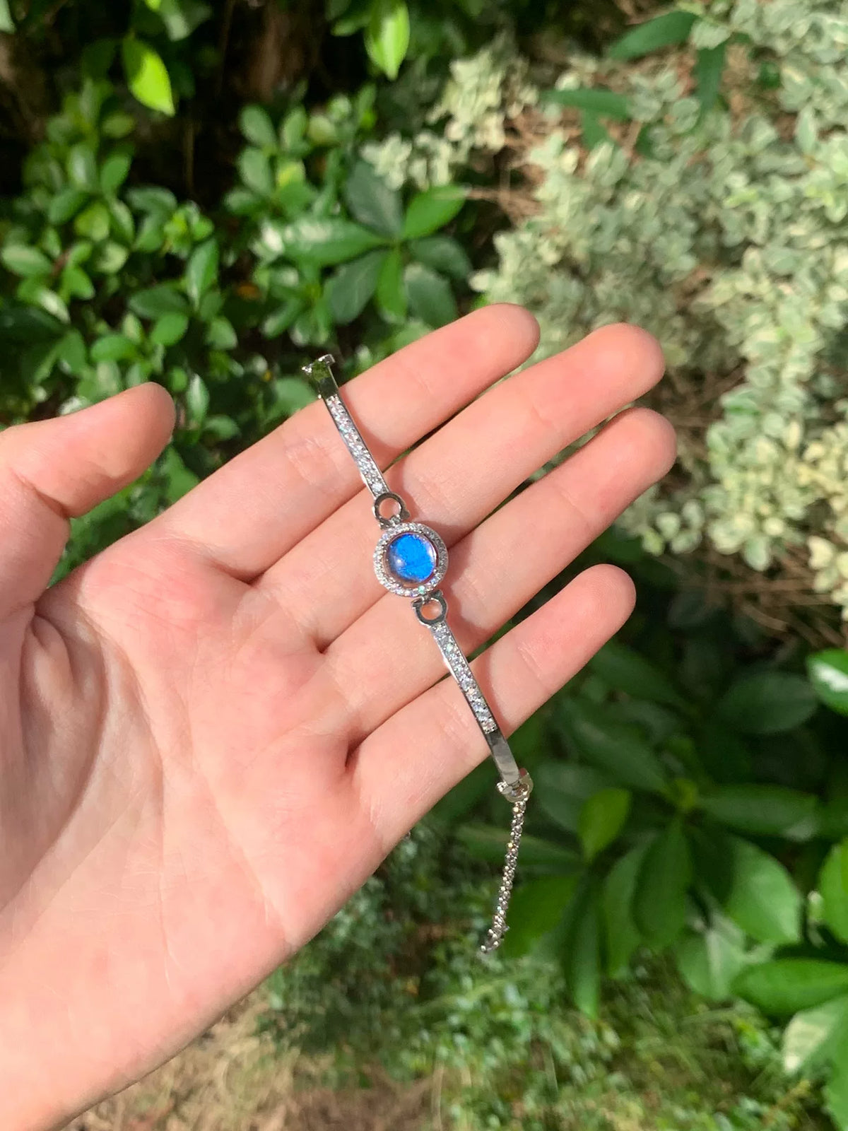 Blue Morpho Vlindervleugel Armband S925 Zilver