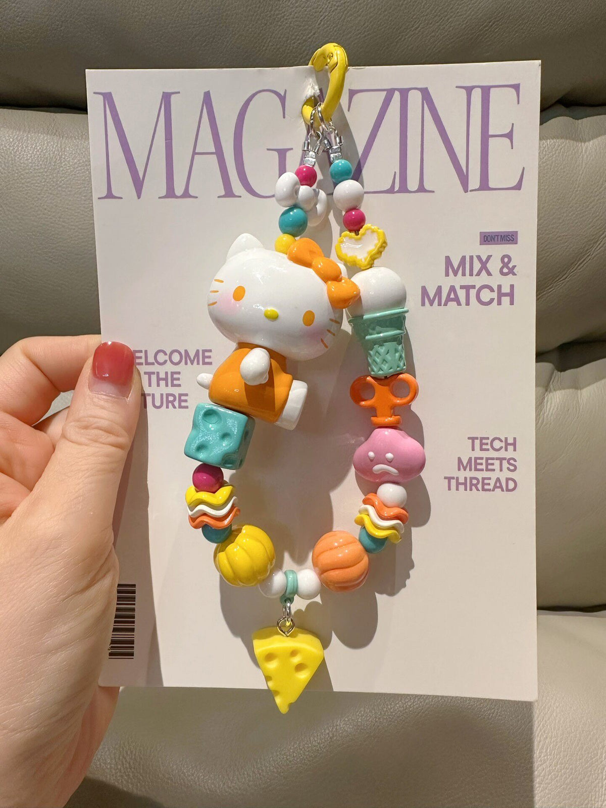Summer Kitty Phone Charm Keychain