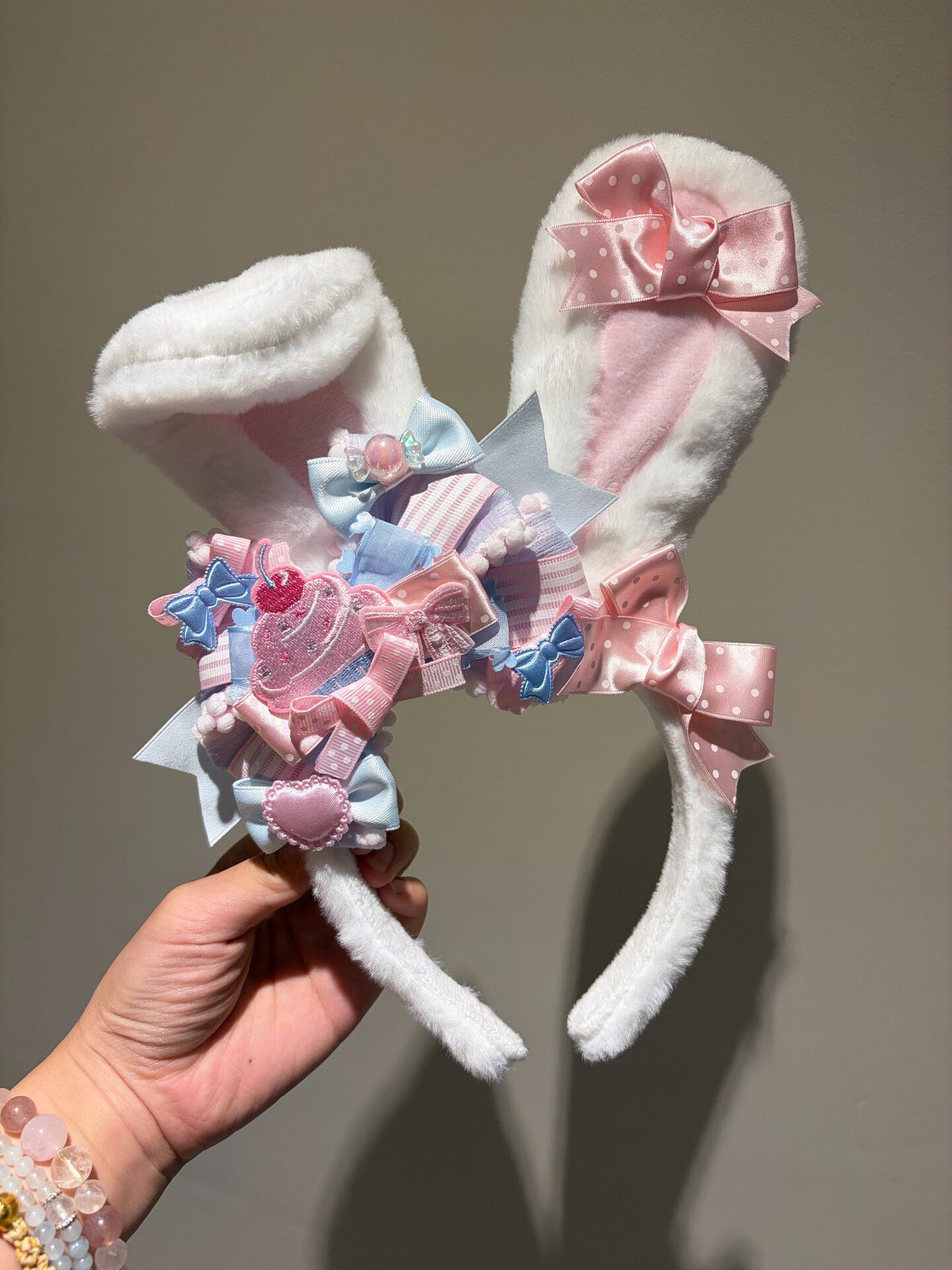 Handmade Lolita Cupcake Bunny Ear Headband