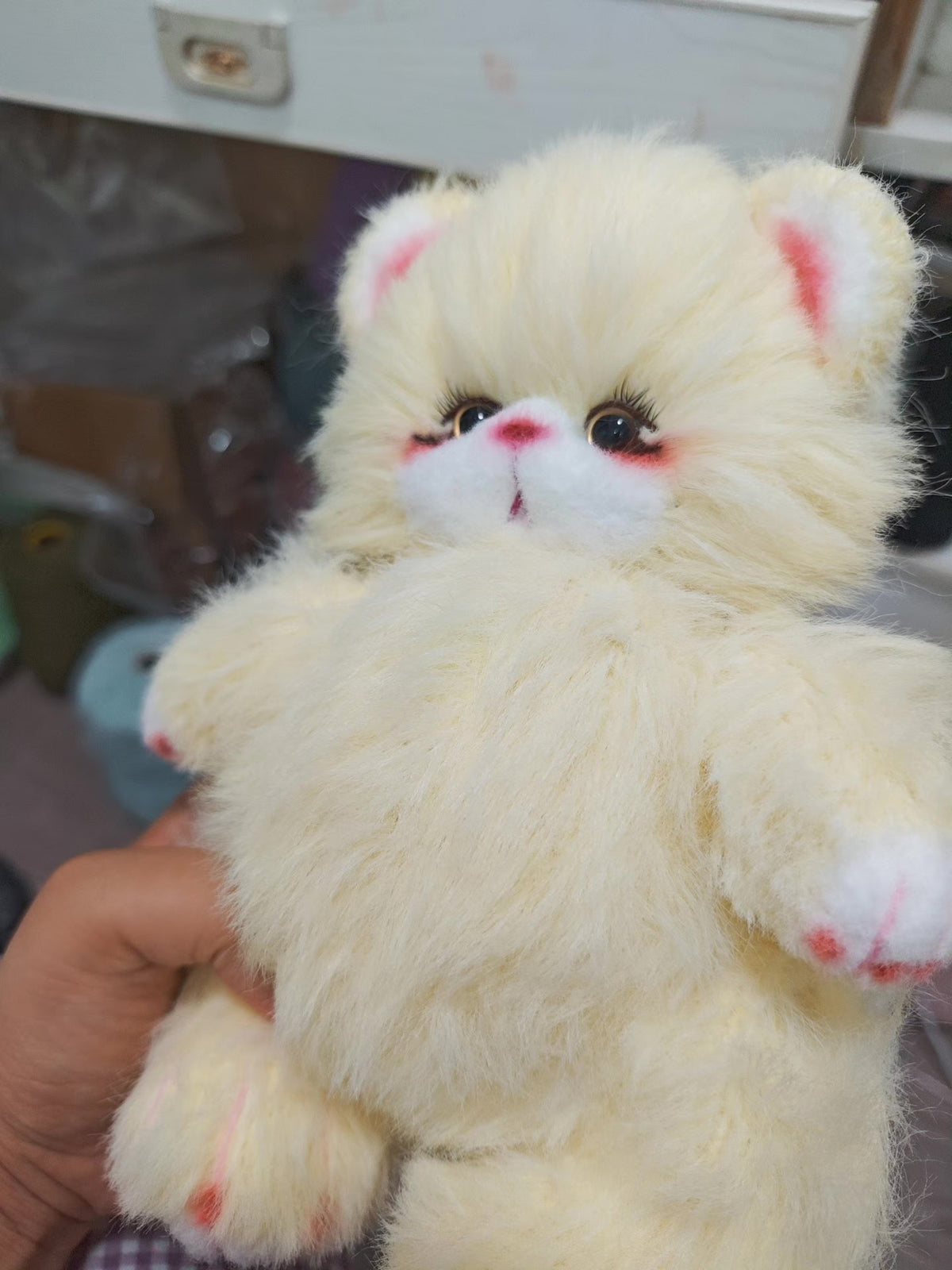 Peluche Gatto Occhi Scuro Artigianale