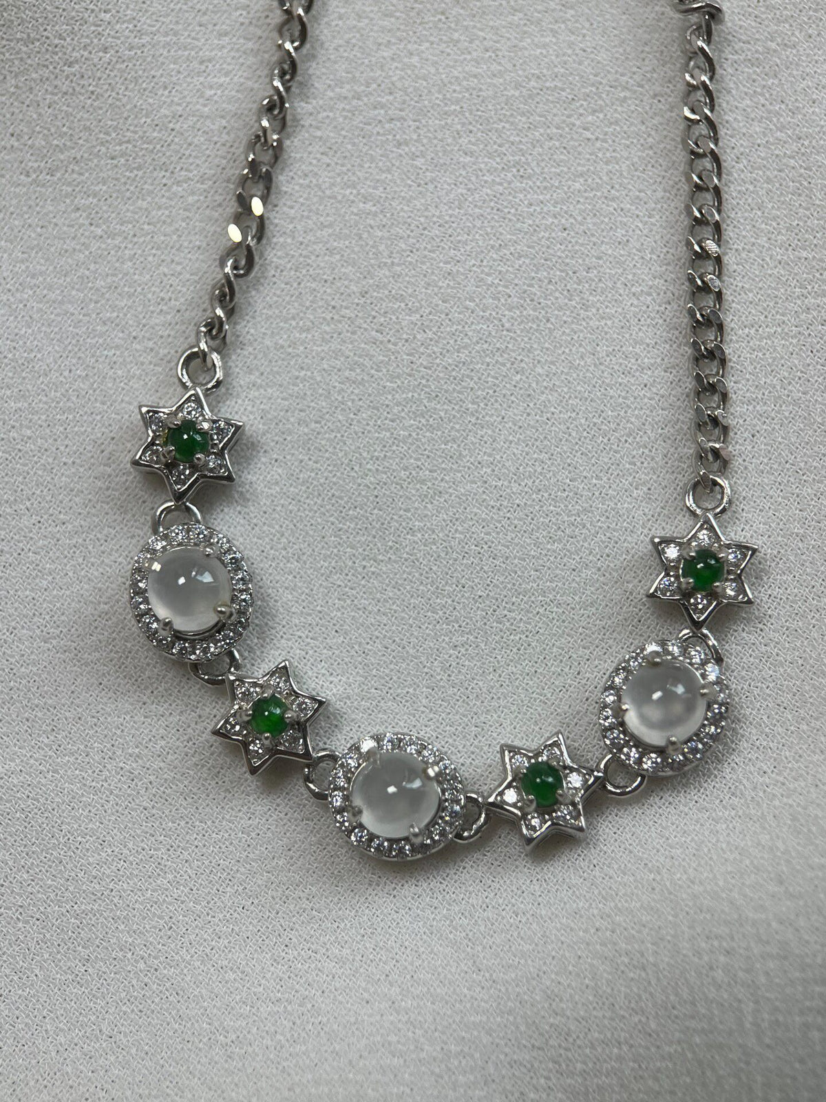Bracciale in argento S925 con giadeite naturale