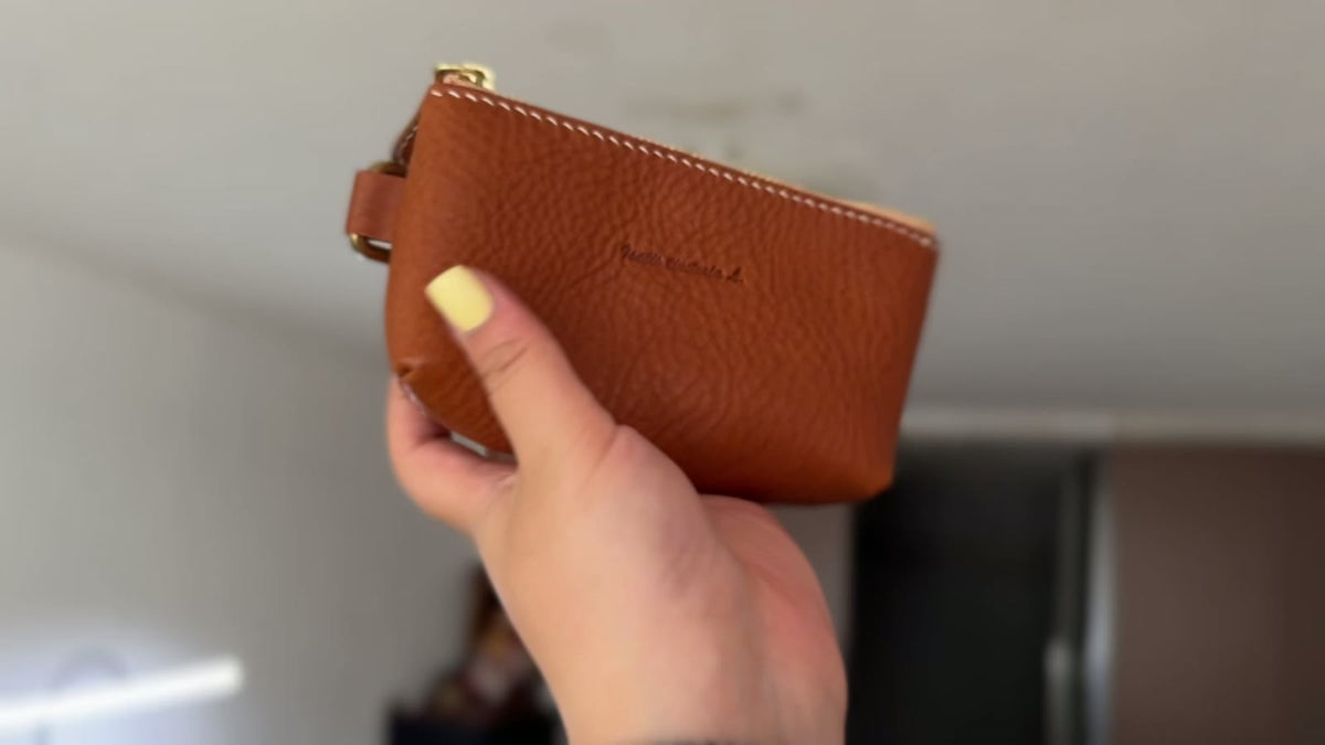 Bolsa de Cuero Italiano Coñac