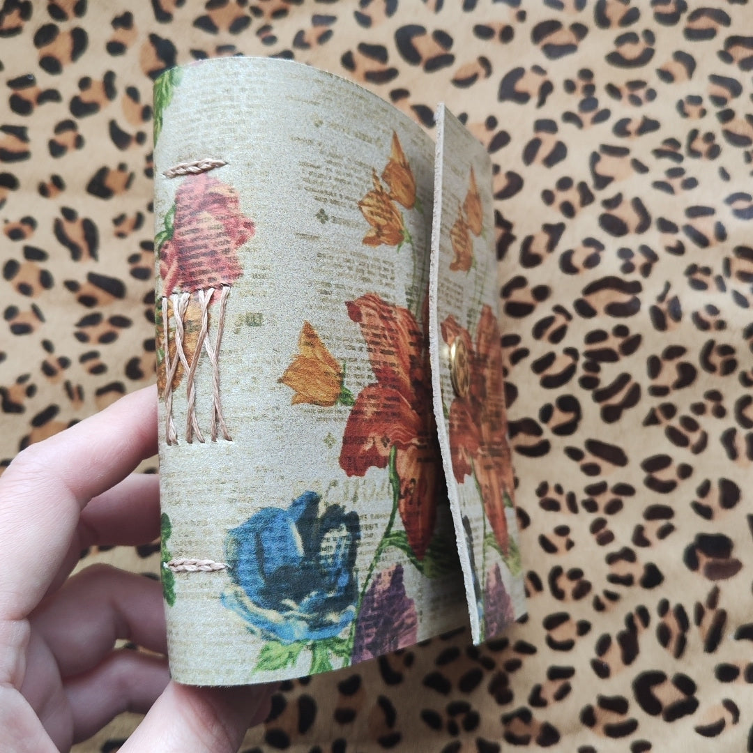 Printed Cowhide Journal with Botanical Cover