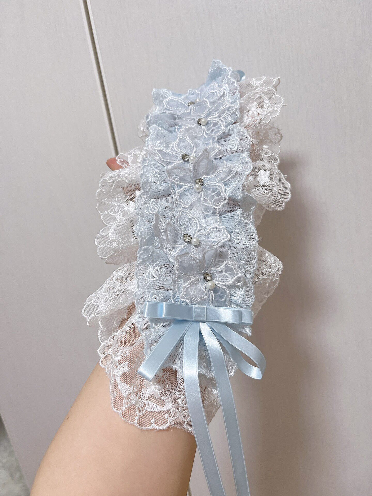 Handmade Lolita Lace Headband Light Blue