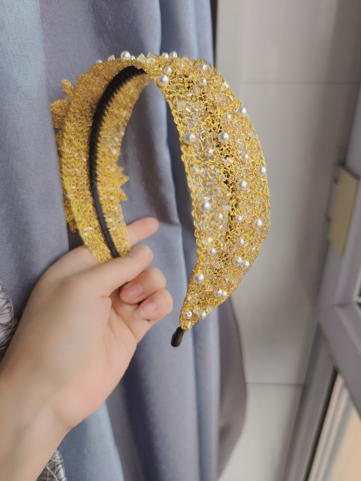 Sunflower Beaded Headband Hair Accessory