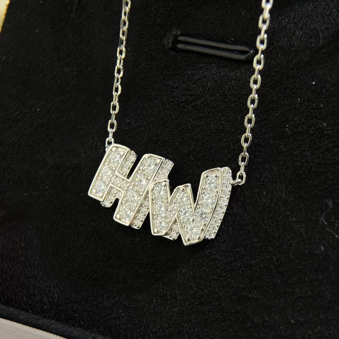 Colar de Letras HW S925 Banhado a Ródio