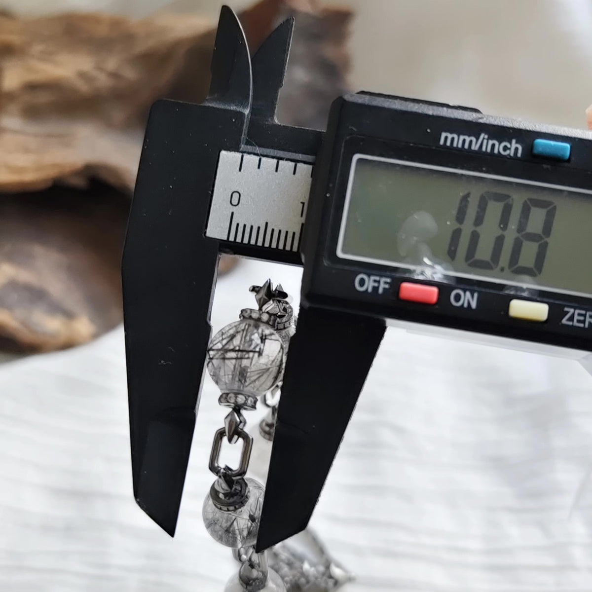 Black Rutilated Quartz Vajra Bracelet Adjustable