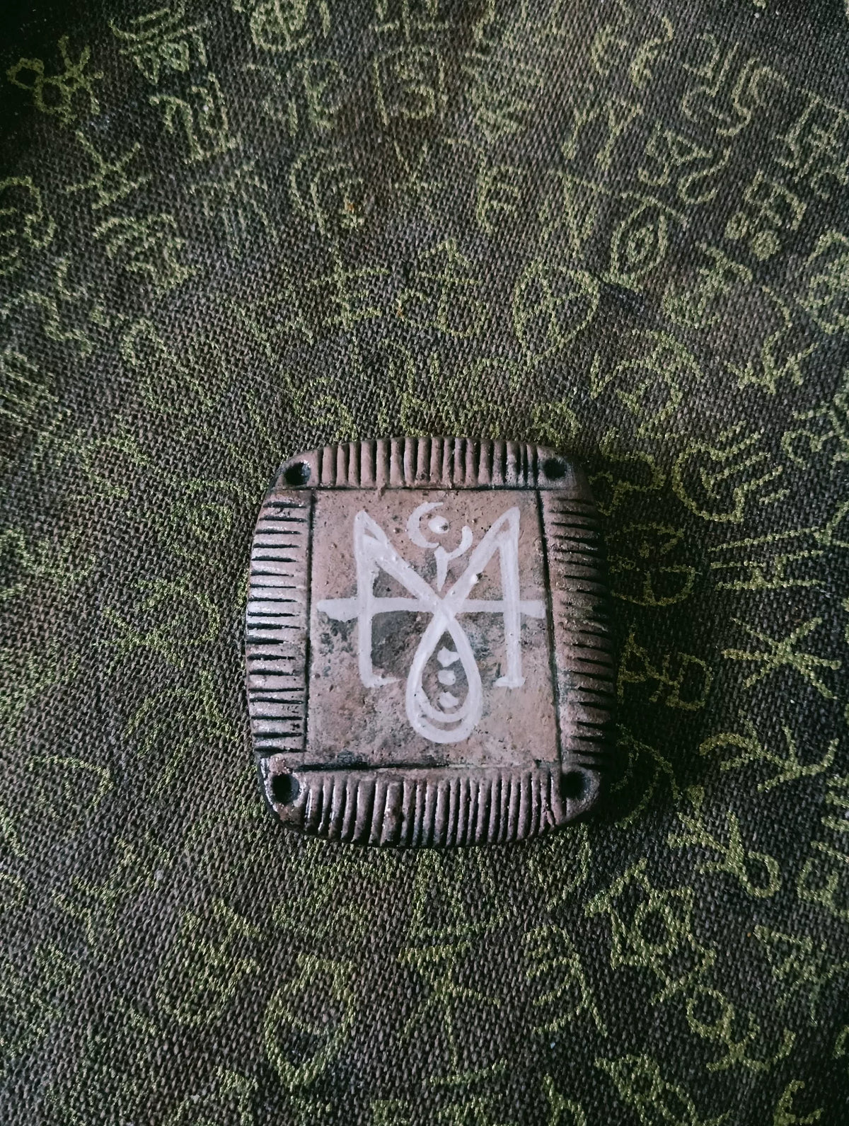 Hand Painted Ancient Totem Pendant Mixed Materials