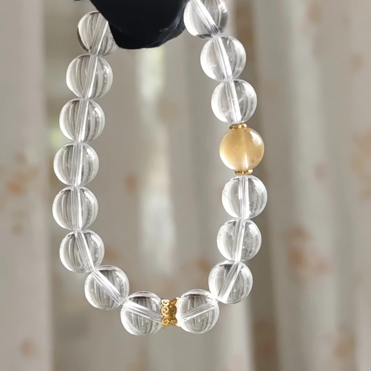 Helder Kwarts Konijnenhaart Zilveren Armband 10mm