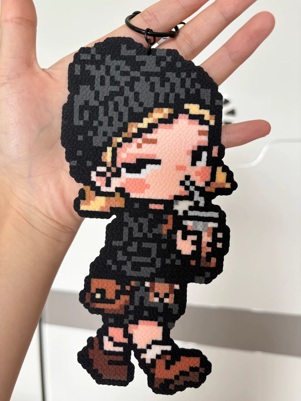 Pixel Art Handmade Fabric Pendant Keyring