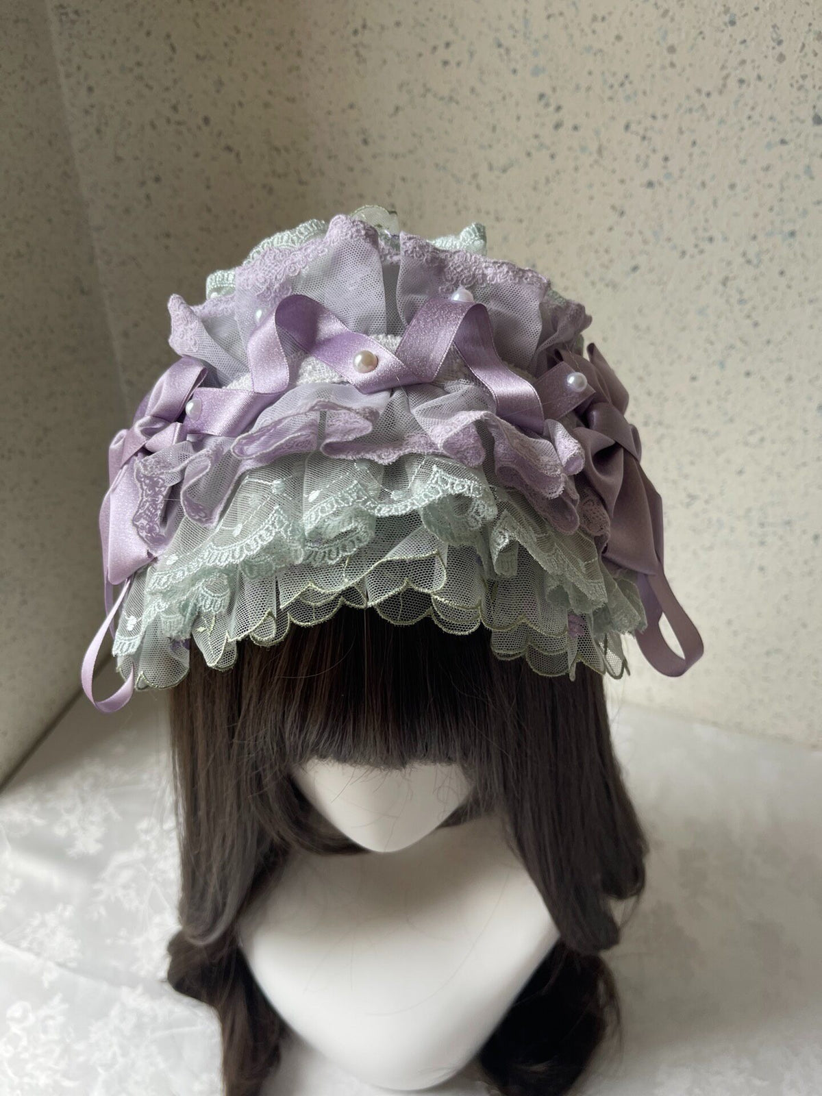 Purple Green Lolita Lace Headband Handmade