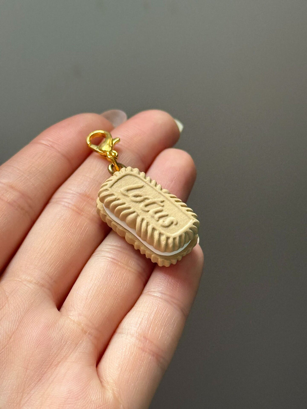 Miniature Biscuit Pendant with Lotus Detail