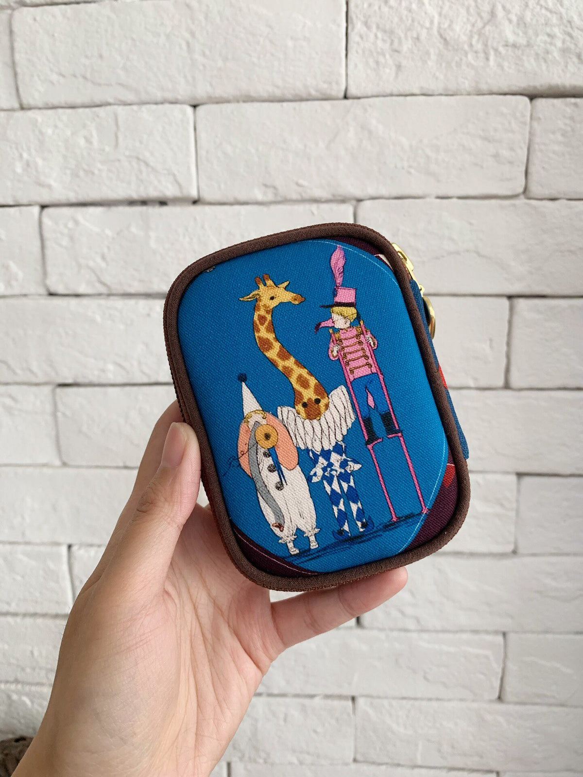 Circus Print Organizer Pouch with Zipper
