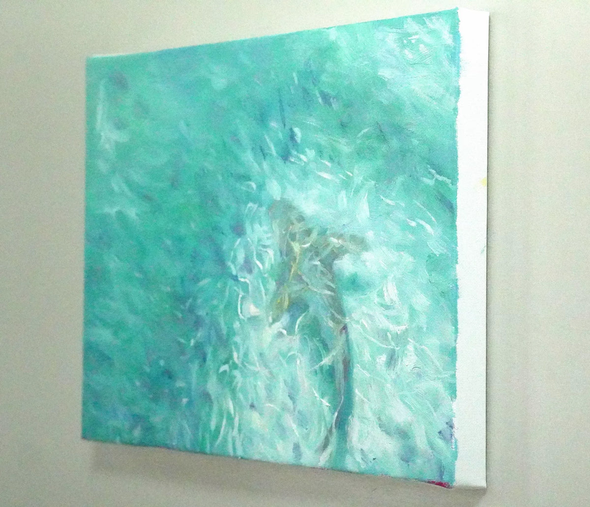 Original akrylmålning av haj på duk 40x30cm