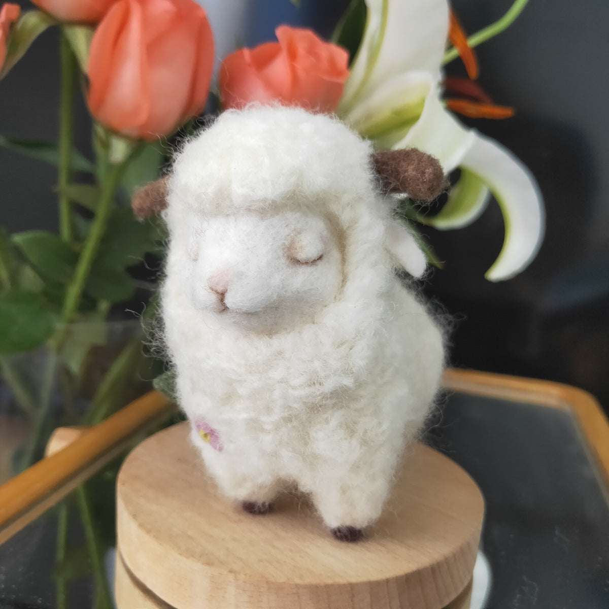 Wolvilt Schaap Engel van Ram Figuur
