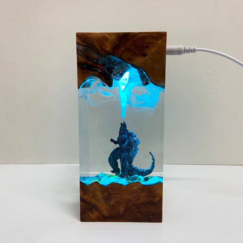 Figurine Godzilla en Résine avec Éclairage RGB