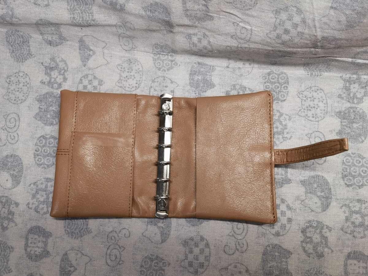 Italian Goat Leather Binder Almond Color
