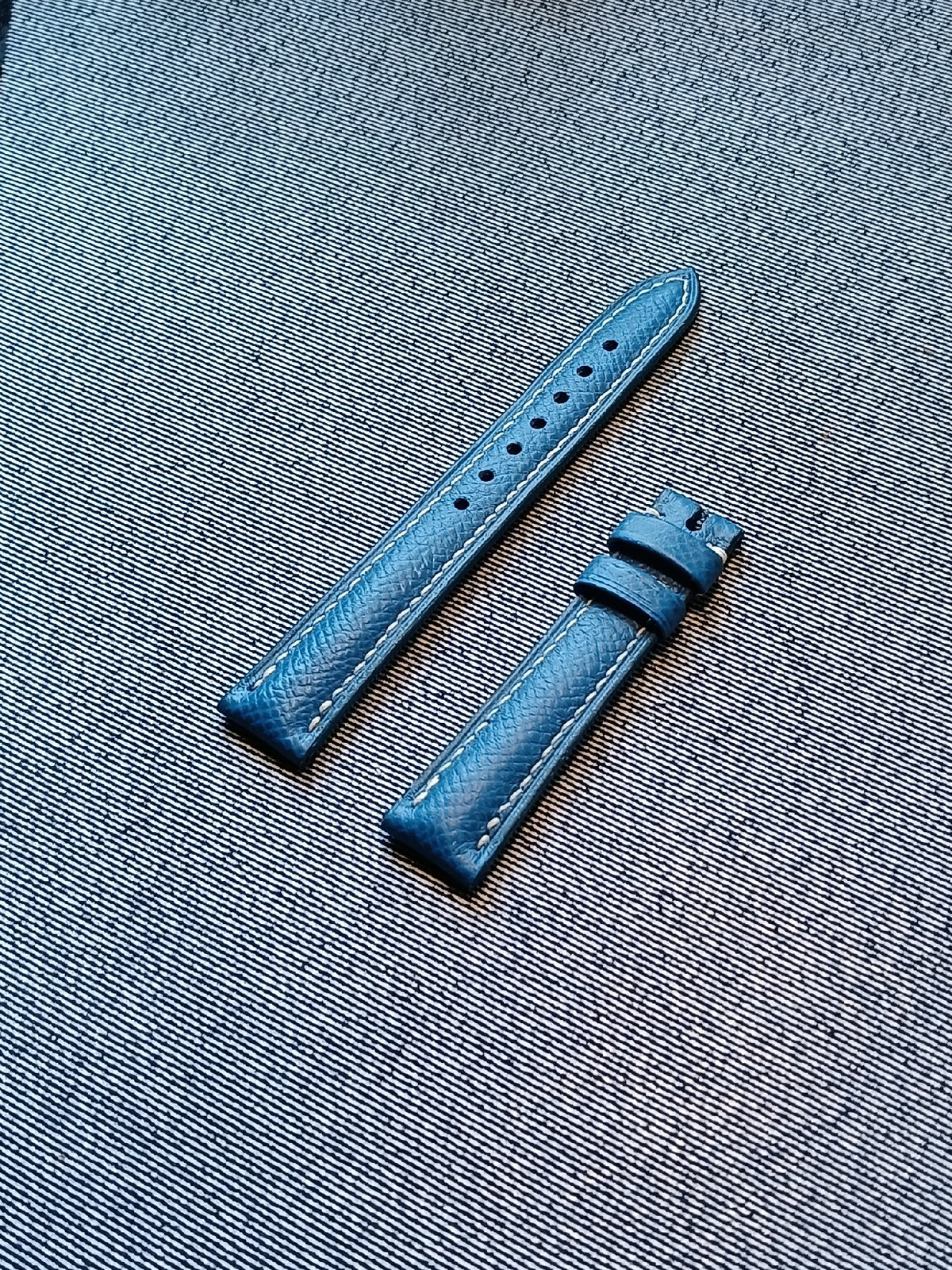 Sky Blue Epsom Leather Watch Strap Set