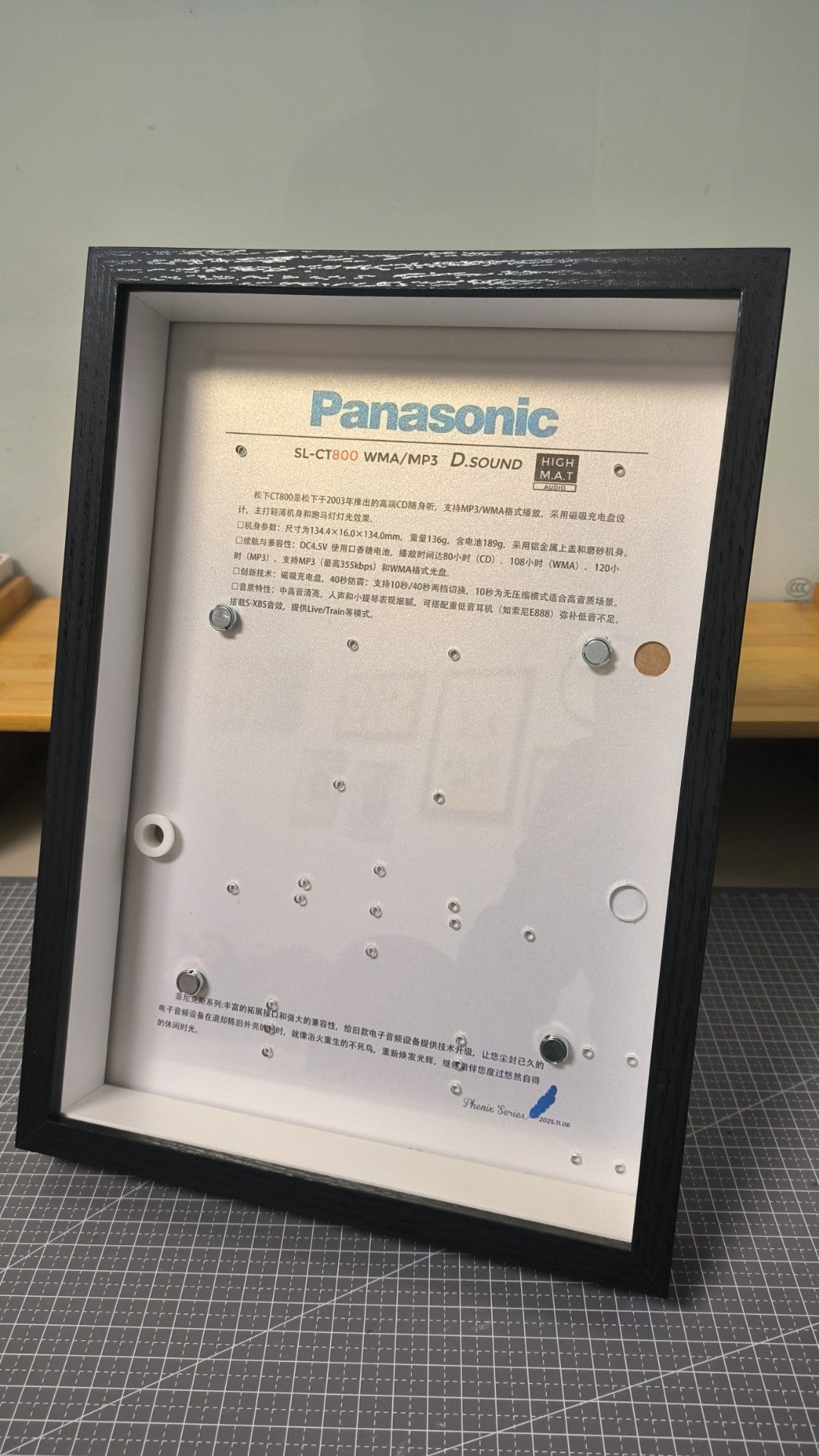 Framed Panasonic SL-CT800 CD Player Parts Display