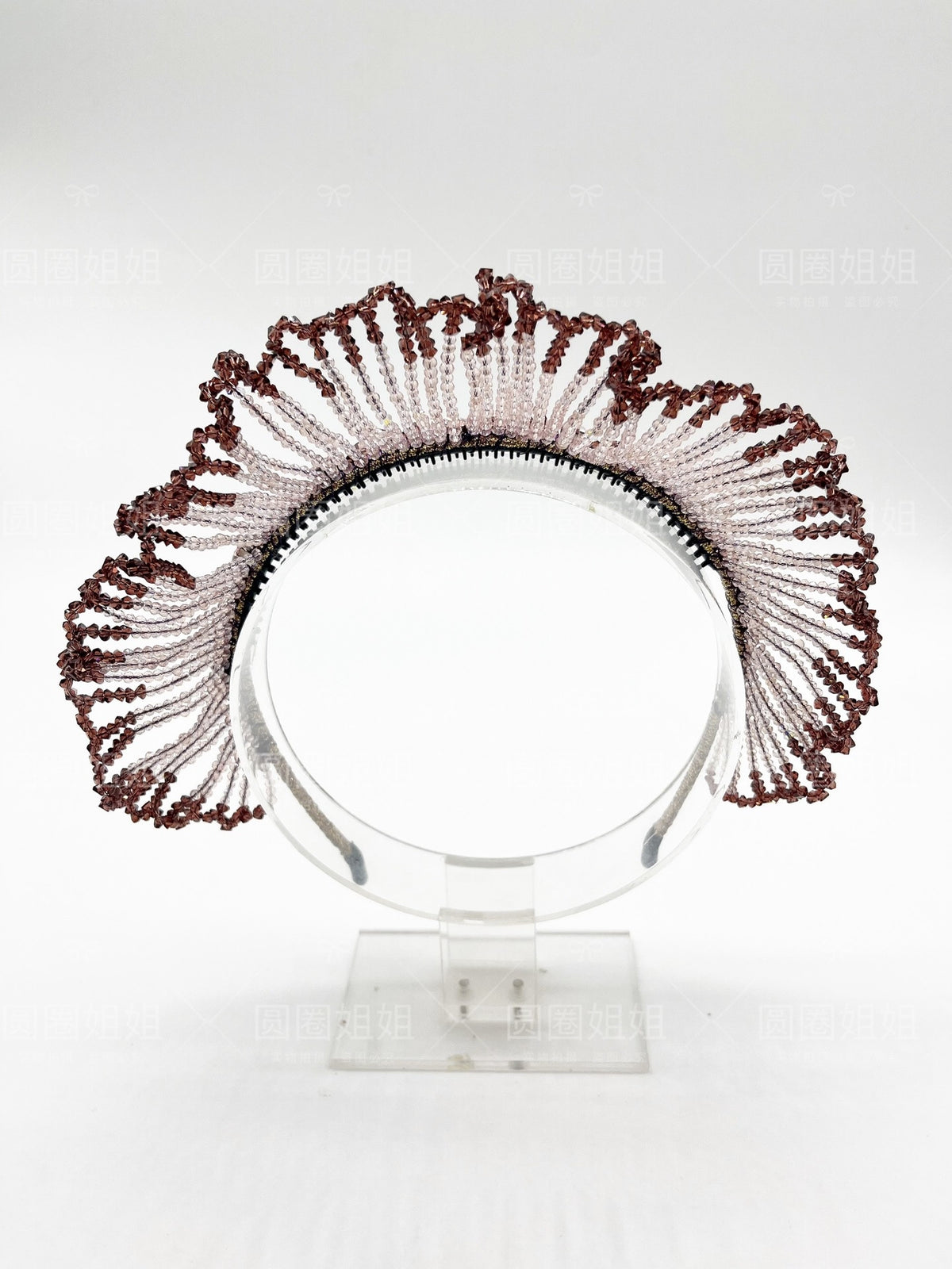 Crystal Beaded Fan Shape Headband Hair Accessory