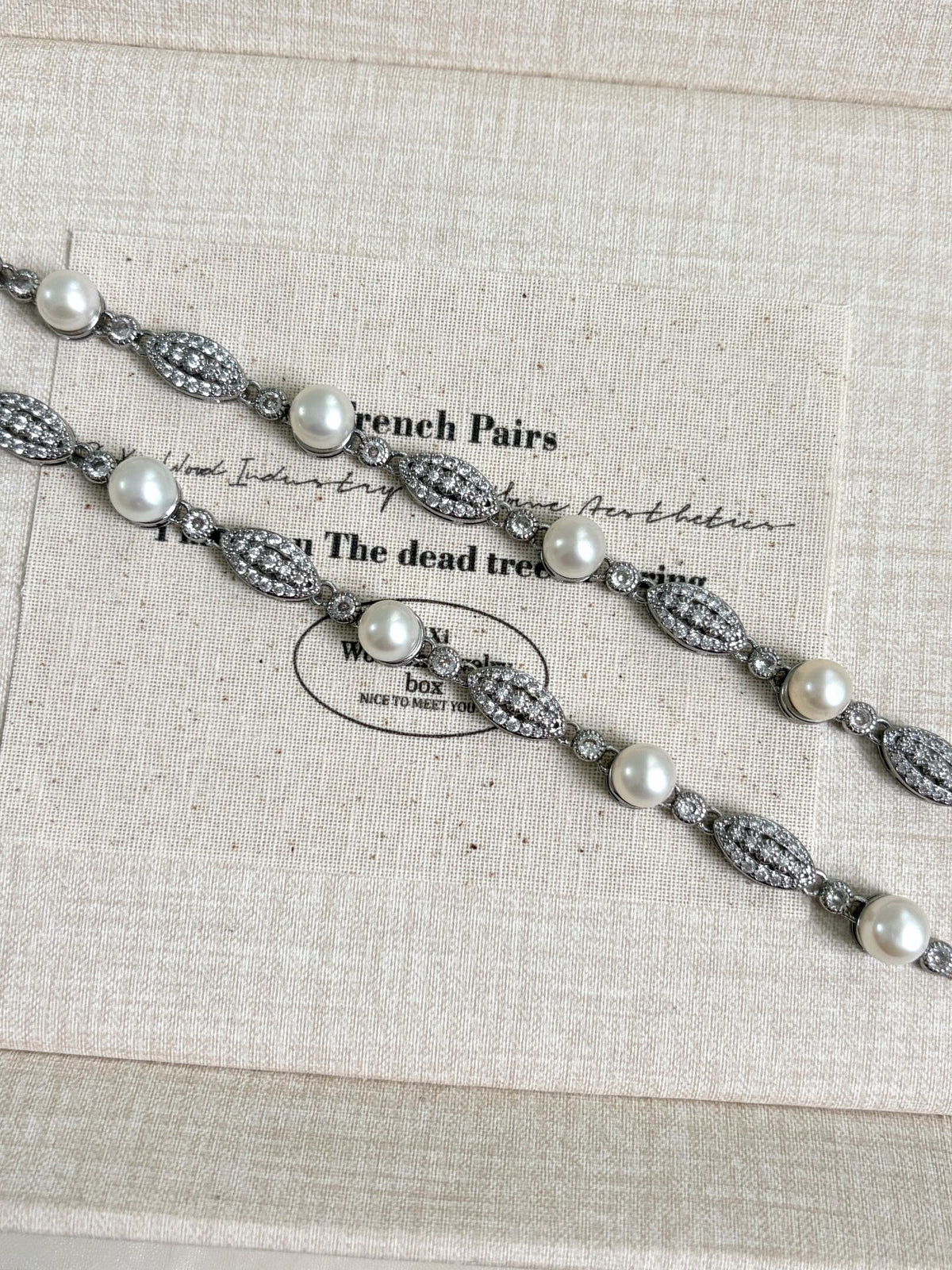 White Pearl Crystal Bracelet