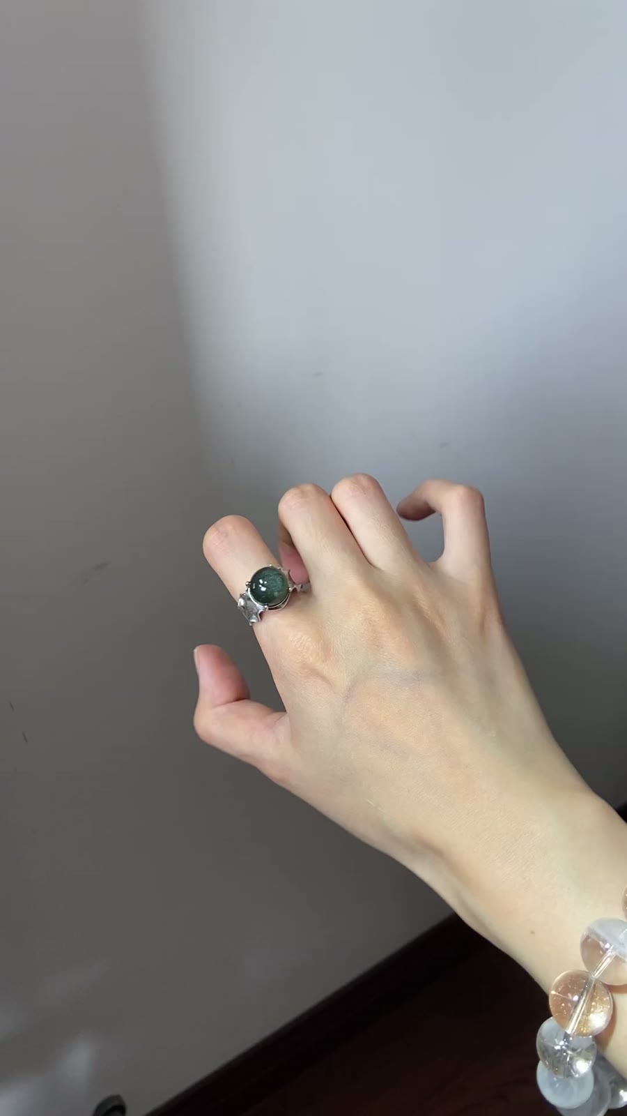 Anello in Argento con Quarzo Phantom Verde